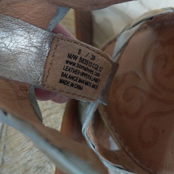 Born Barstow Platform- Metallic Wedge Sandal - Picture 11 of 14